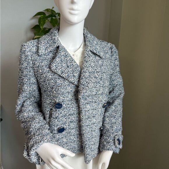 Chico's Size 0 Gray and Blue Blazer - Picture 1 of 3